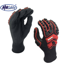 NMSAFETY EN388 4544EP Cut Level 5 Liner With Black Sandy Nitrile Palm Impact Resistant Safety Work Gloves